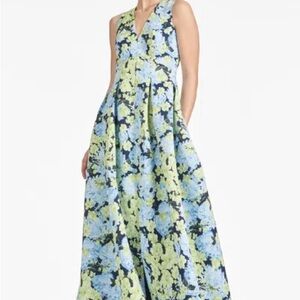 Sachin + Babi Floral Brooke Gown- Garden Maxi Dress in Blue and Green